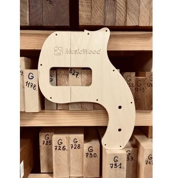 Gibson Les Paul Junior Tribute DC Bass 4, Bridge 3-Point Adjustable (Guyker BG004),  EMG TB-HZ PICKUPS, 30.5", 20 Frets, комплект для фрезеровки гитары, фанера 8мм-5