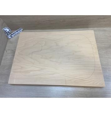 Клён Белый Печёный 120 гр заготовка корпуса Тангент АА 51.5х385х550-545 мм,Массив, 634 кг/м3-0