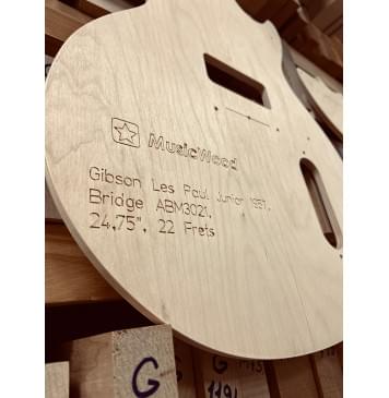 Gibson Les Paul Junior 1957, Bridge ABM3021, 24,75", 22 Frets, комплект для фрезеровки гитары, фанера 8мм-4