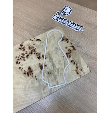 Тополь Кап заготовка накладки на головку грифа Смешанный ААА Кап АА 3.5х190х280 мм-4