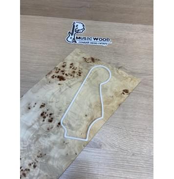 Тополь Кап заготовка накладки на головку грифа Смешанный ААА Кап ААА 3х196-170х380-360 мм-3