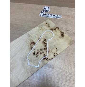 Тополь Кап заготовка накладки на головку грифа Смешанный ААА Кап АА 3.5х195-187х365 мм-4