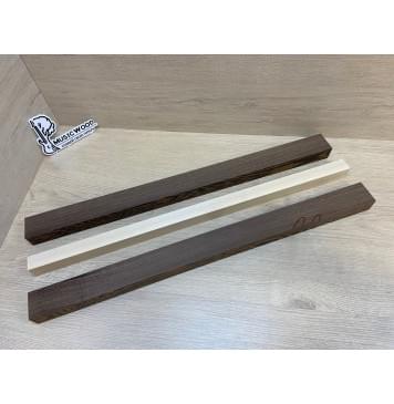 Венге/Клён Белый заготовка для переклеенного грифа безголовой гитары Радиал ААА 30х(44-25-44)х620 мм - из 3х частей-0