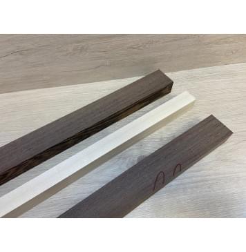 Венге/Клён Белый заготовка для переклеенного грифа безголовой гитары Радиал ААА 30х(44-25-44)х620 мм - из 3х частей-4