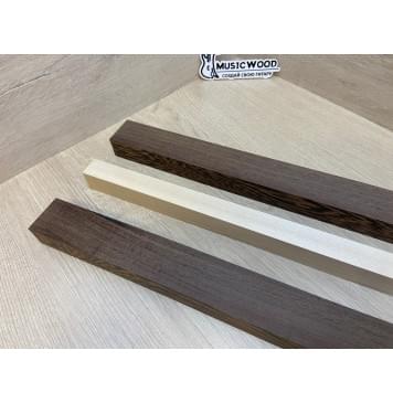 Венге/Клён Белый заготовка для переклеенного грифа безголовой гитары Радиал ААА 30х(44-25-44)х620 мм - из 3х частей-7