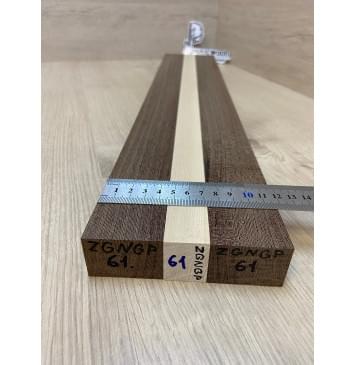 Венге/Клён Белый заготовка для переклеенного грифа безголовой гитары Радиал ААА 30х(44-25-44)х620 мм - из 3х частей-5