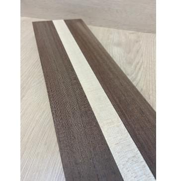 Венге/Клён Белый заготовка для переклеенного грифа безголовой гитары Радиал ААА 30х(44-25-44)х620 мм - из 3х частей-6