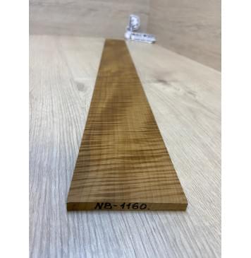 Клён Волнистый  Печёный 180 гр заготовка накладки для бас-гитары Радиал АА Волна ААА 8.5х89-75х760 мм-1