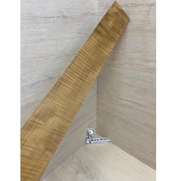 Клён Волнистый  Печёный 180 гр заготовка накладки для бас-гитары Радиал АА Волна ААА 8.5х89-75х760 мм-0