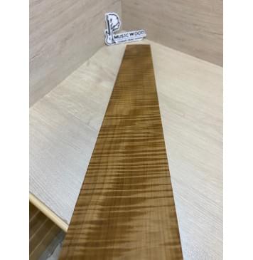 Клён Волнистый  Печёный 180 гр заготовка накладки для бас-гитары Радиал АА Волна ААА 8.5х89-75х760 мм-4