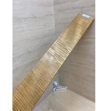 Клён Волнистый  Печёный 180 гр заготовка накладки для бас-гитары Радиал АА Волна ААА 8.5х89-75х760 мм-11