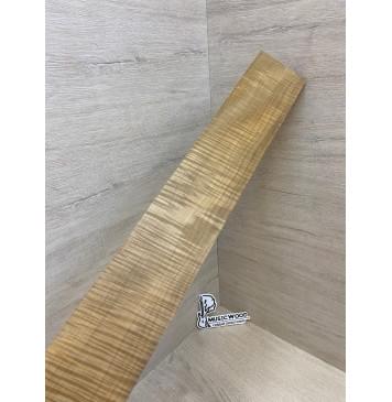 Клён Волнистый  Печёный 180 гр заготовка накладки для бас-гитары Радиал АА Волна ААА 8.5х89-75х760 мм-14