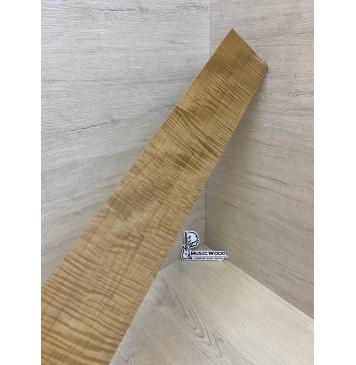 Клён Волнистый Печёный 180 гр заготовка накладки для бас-гитары Радиал АА Волна ААА 8.5х100х710 мм-15