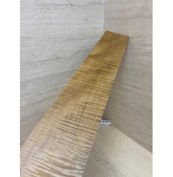 Клён Волнистый Печёный 180 гр заготовка накладки для бас-гитары Радиал АА Волна ААА 8.5х100х710 мм-12