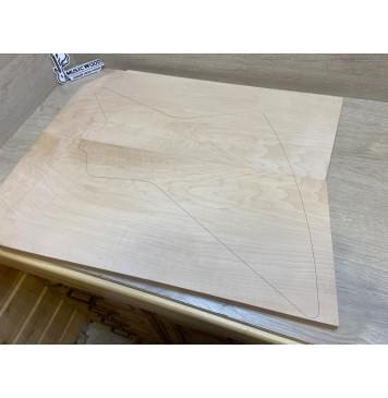 Клён Белый Печёный 120гр заготовка на топ Смешанный АА 18х277-257х640-630 мм - 2шт (книжкой)-1