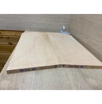 Клён Белый Печёный 120гр заготовка на топ Смешанный АА 18х277-257х640-630 мм - 2шт (книжкой)-2