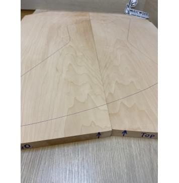 Клён Белый Печёный 120гр заготовка на топ Смешанный АА 18х277-257х640-630 мм - 2шт (книжкой)-4