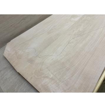 Клён Белый Печёный 120гр заготовка на топ Смешанный АА 18х277-257х640-630 мм - 2шт (книжкой)-3