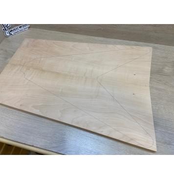 Клён Белый Печёный 120гр заготовка на топ Смешанный АА 19х222-175х620-605 мм - 2шт (книжкой)-1