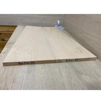 Клён Белый Печёный 120гр заготовка на топ Смешанный АА 18х256-185х655-635 мм - 2шт (книжкой)-2