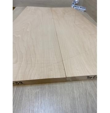 Клён Белый Печёный 120гр заготовка на топ Смешанный АА 18х256-185х655-635 мм - 2шт (книжкой)-4