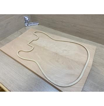 Клён Белый Печёный 120гр заготовка на топ Смешанный АА 20х190-160х560 мм - 2шт (книжкой)-1