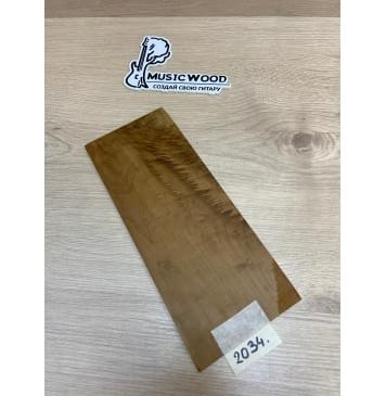 Клён Волнистый Печёный 180 гр заготовка накладки на головку грифа Смешанный АА Волна АА 3х104х255 мм-0