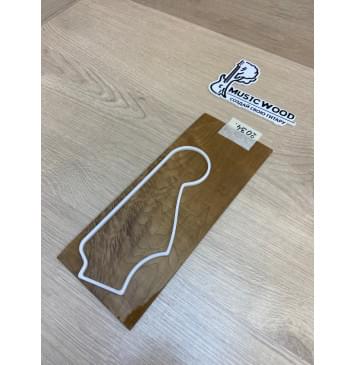 Клён Волнистый Печёный 180 гр заготовка накладки на головку грифа Смешанный АА Волна АА 3х104х255 мм-3