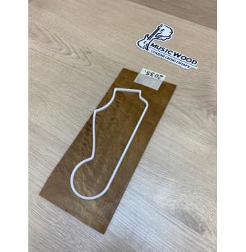 Клён Волнистый Печёный 180 гр заготовка накладки на головку грифа Смешанный АА Волна АА 3.2х103х255 мм-3