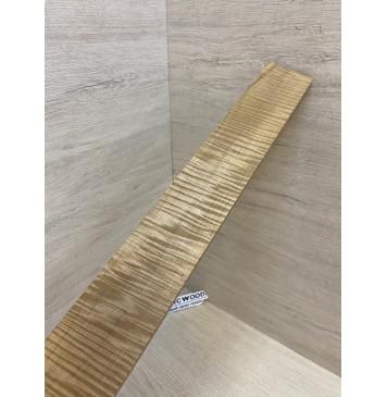 Клён Волнистый Печёный 180 гр заготовка накладки для электрогитары Радиал АА Волна ААА 8.5х65-55х480 мм-9