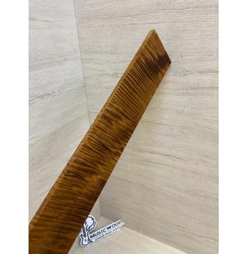 Клён Волнистый Печёный 180 гр заготовка накладки для электрогитары Радиал АА Волна ААА 8.5х65-55х480 мм-15