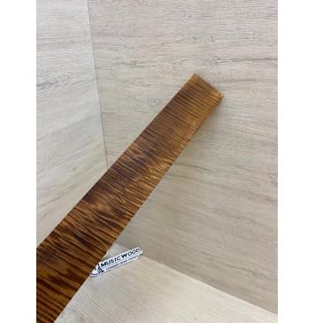 Клён Волнистый Печёный 180 гр заготовка накладки для электрогитары Радиал АА Волна ААА 8.5х65-55х480 мм-19