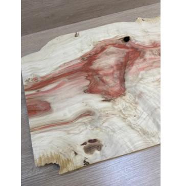 Клён Американский Каповый заготовка на топ для Тревел гитары (под заливку) Смешанный ААА Кап АА 27х260-230х410 мм (цельный)-7