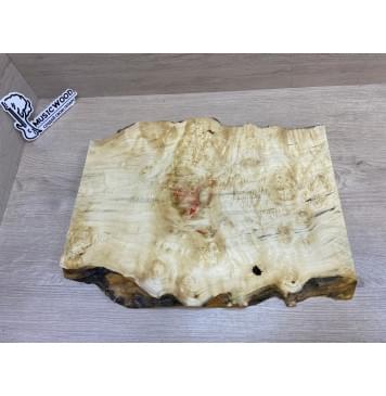 Клён Американский Каповый заготовка на топ для Тревел гитары (под заливку) Смешанный ААА Кап АА 27х260-230х410 мм (цельный)-0