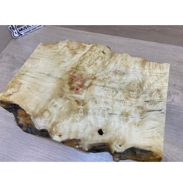 Клён Американский Каповый заготовка на топ для Тревел гитары (под заливку) Смешанный ААА Кап АА 27х260-230х410 мм (цельный)-14