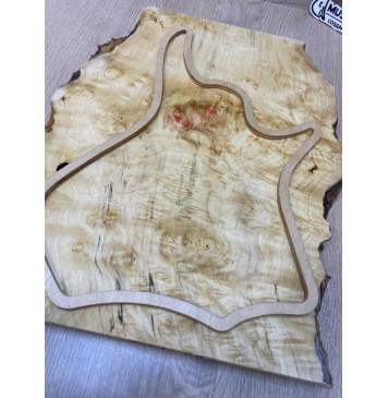 Клён Американский Каповый заготовка на топ для Тревел гитары (под заливку) Смешанный ААА Кап АА 27х260-230х410 мм (цельный)-13