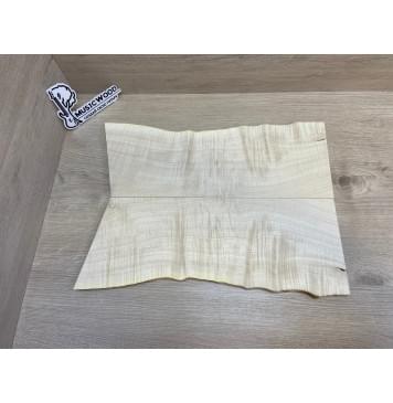 Клён Белый Явор, Волнистый заготовка на топ для Тревел гитары Смешанный АА Волна ААА 15х150-135х425-390 мм - 2 шт (книжкой)-2