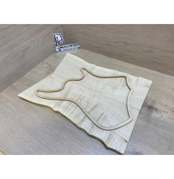 Клён Белый Явор, Волнистый заготовка на топ для Тревел гитары Смешанный АА Волна ААА 15х150-135х425-390 мм - 2 шт (книжкой)-3