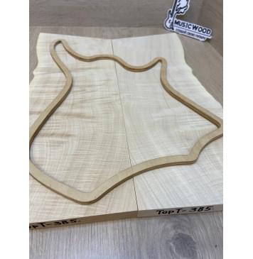 Клён Белый Явор, Волнистый заготовка на топ для Тревел гитары Смешанный АА Волна ААА 15х150-135х425-390 мм - 2 шт (книжкой)-5