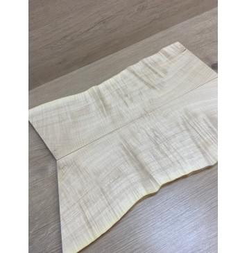 Клён Белый Явор, Волнистый заготовка на топ для Тревел гитары Смешанный АА Волна ААА 15х150-135х425-390 мм - 2 шт (книжкой)-6