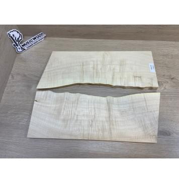 Клён Белый Явор, Волнистый заготовка на топ для Тревел гитары Смешанный АА Волна ААА 15х150-135х425-390 мм - 2 шт (книжкой)-8