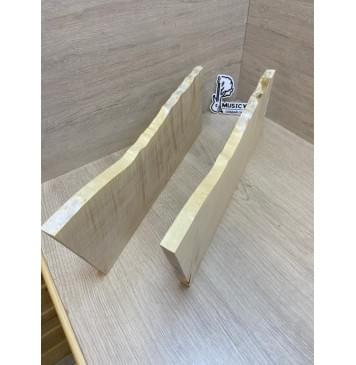 Клён Белый Явор, Волнистый заготовка на топ для Тревел гитары Смешанный АА Волна ААА 15х150-135х425-390 мм - 2 шт (книжкой)-10