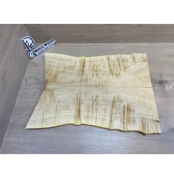 Клён Белый Явор, Волнистый заготовка на топ для Тревел гитары Смешанный АА Волна ААА 15х150-135х425-390 мм - 2 шт (книжкой)-0