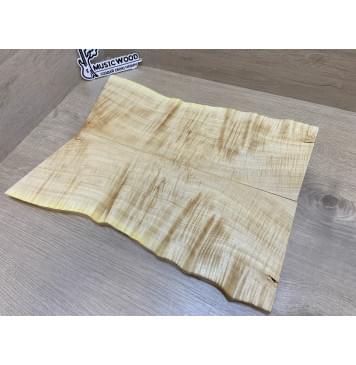 Клён Белый Явор, Волнистый заготовка на топ для Тревел гитары Смешанный АА Волна ААА 15х150-135х425-390 мм - 2 шт (книжкой)-15