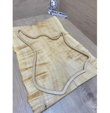 Клён Белый Явор, Волнистый заготовка на топ для Тревел гитары Смешанный АА Волна ААА 15х150-135х425-390 мм - 2 шт (книжкой)-14