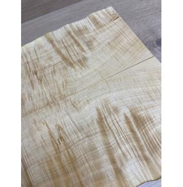 Клён Белый Явор, Волнистый заготовка на топ для Тревел гитары Смешанный АА Волна ААА 15х150-135х425-390 мм - 2 шт (книжкой)-18