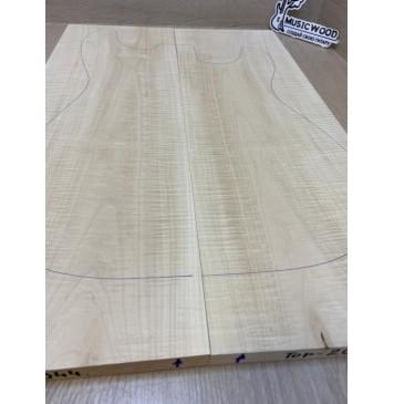 Клён Белый Явор, Волнистый заготовка на топ Тангент АА Волна АА 16х175-160х520 мм - 2 шт (книжкой)-5