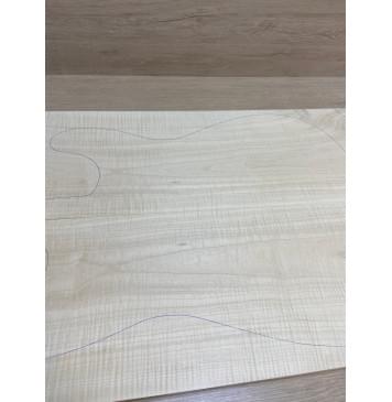 Клён Белый Явор, Волнистый заготовка на топ Тангент АА Волна АА 16х175-160х520 мм - 2 шт (книжкой)-7