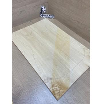 Клён Белый Явор, Волнистый заготовка на топ Тангент АА Волна АА 16х175-160х520 мм - 2 шт (книжкой)-10