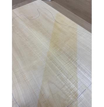 Клён Белый Явор, Волнистый заготовка на топ Тангент АА Волна АА 16х175-160х520 мм - 2 шт (книжкой)-8